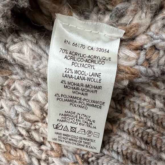 Anthropologie Moth Hillwalk Wool Mohair Oatmeal Chunky Sweater Size Medium - Picture 9 of 12